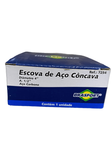 7254 Escova Aço Côncava Trançada Diâmetro 4"  Rosca M14 Brasfort