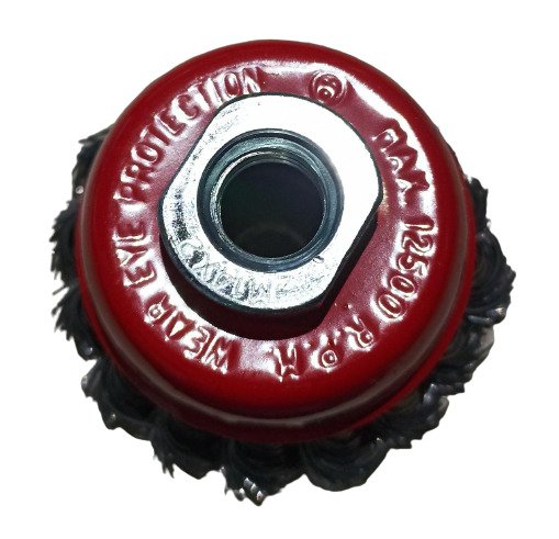 746209 Escova De Aço Tipo Copo Torcida Diâmetro 65mm Rosca M14 Mtx