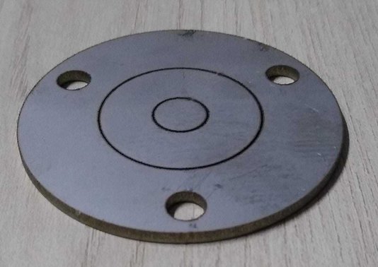 Base De Inox 304 75mm 3" Para Tubo De 1.1/2'' Com 3 Furos Furo Central De 1/2