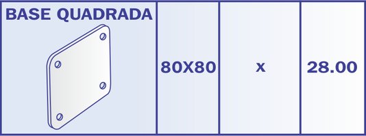 Base Quadrada Para Corrimão 80 X 80 Refêrencia 28.00