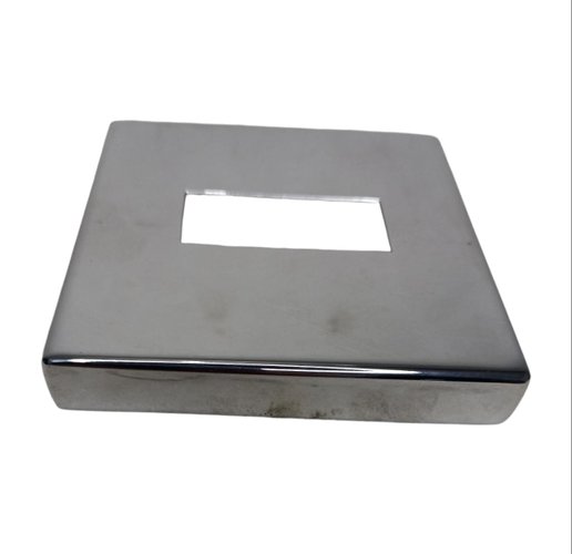 Canopla Acabamento Inox 304 Base 100 x 100 Furo 20 x 50