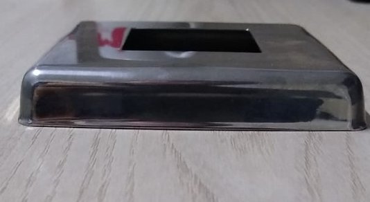Canopla De Acabamento Inox 304 Quadrada 40X40 Base 84X84 Reta