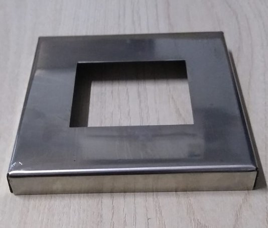 Canopla De Acabamento Inox 304 Quadrada 52X60 Base 110X110