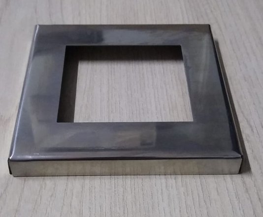 Canopla De Acabamento Inox 304 Quadrada 70X75 Base 120X120