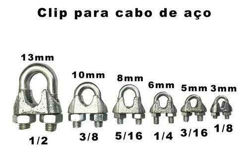 Clips Para Cabo De Aço 3/8' Linha Leve