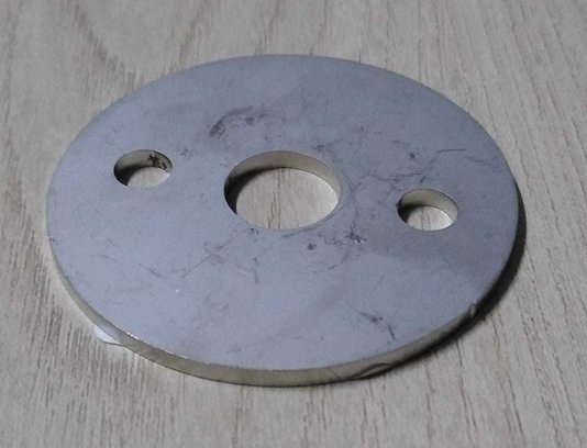 Disco De Inox 304 65mm Furo 5/8'' Com 2 Furos 