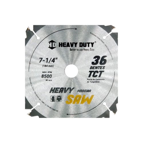 Disco Serra Circular 7-1/4" 36 Dentes Heavy Duty