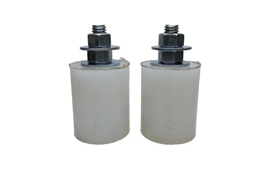 Guia Duplo Longo Zincado Com Rolete De Nylon De 36.7MM x 46MM