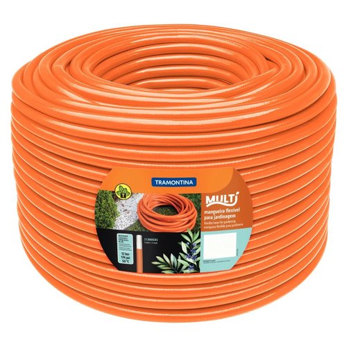 Mangueira Multi De 1/2'' Em Pvc Laranja Para Jardim Tramontina Vendida Por Metro Linear
