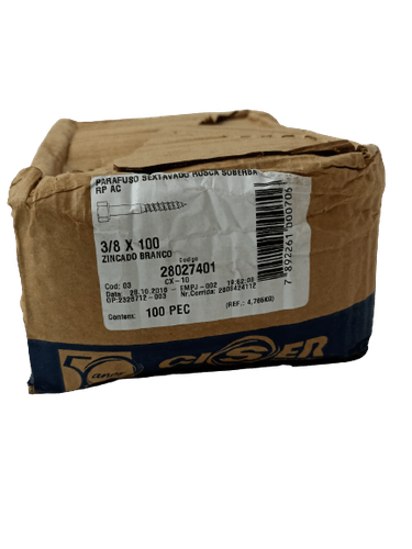 Parafuso Sext. Rosca Soberba 3/8X100 Ciser Caixa Com 100Un