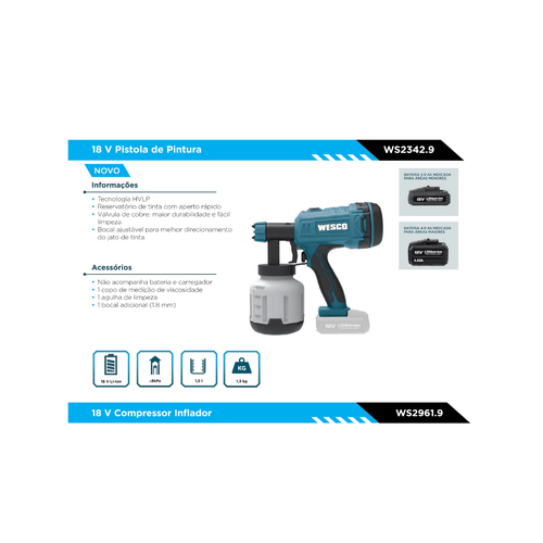 Pistola de Pintura Wesco WS2342.9
