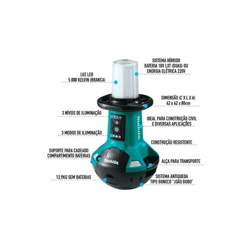 Refletor de LED à Bateria 18V 5.500 LM - Makita