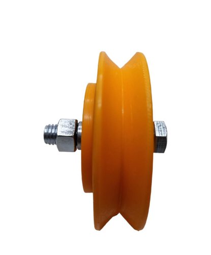 Roldana 4'' Em Nylon Cava V Dupla Com 2 Rolamentos 