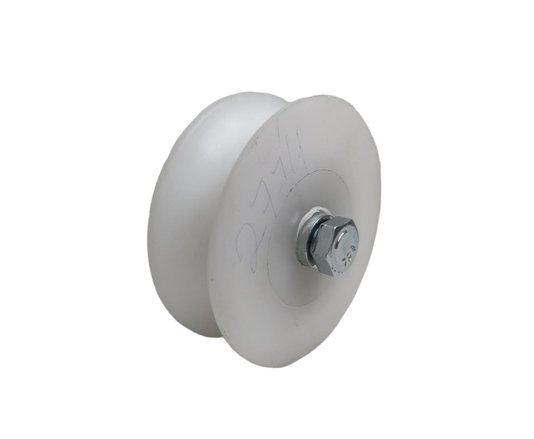 Roldana Boiadeira Em Nylon Branco 3'' Cava U Poleto 