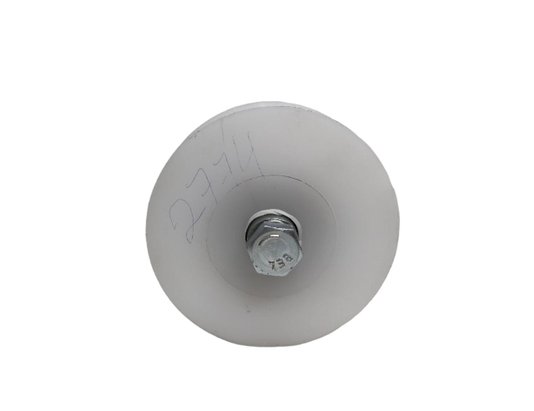 Roldana Boiadeira Em Nylon Branco 3'' Cava U Poleto 