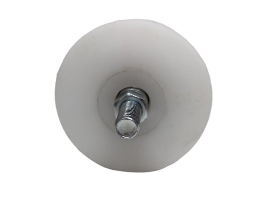 Roldana Boiadeira Em Nylon Branco 3'' Cava U Poleto 