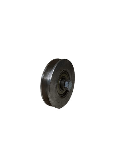 Roldana De Aço 4'' Com Cava Quadrada 10x10 16mm Com Parafuso zincada