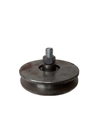 Roldana De Aço 4'' Com Cava Quadrada 10x10 16mm Com Parafuso zincada