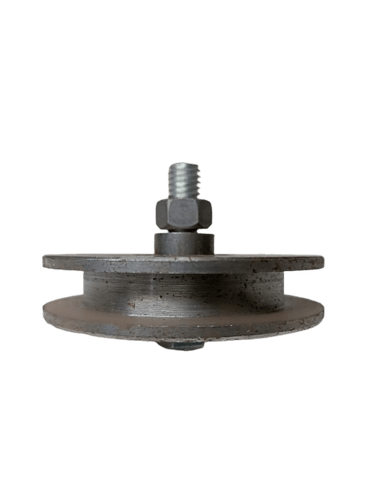 Roldana De Aço 4'' Com Cava Quadrada 10x10 16mm Com Parafuso zincada