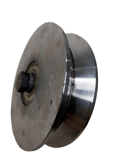 Roldana Aço Dupla 5" Cava 32mm Perfil V 20mm Com Parafuso