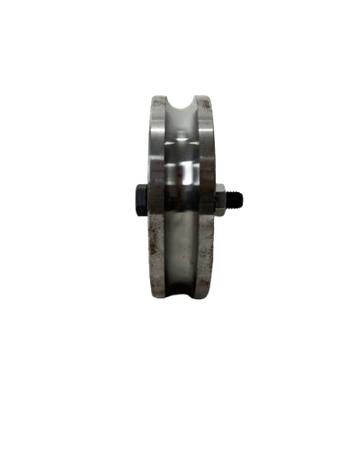 Roldana Dupla Aço 5" Cava 32mm Perfil U 12mm Com Parafuso