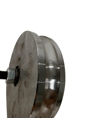 Roldana Dupla Aço 5" Cava 32mm Perfil U 12mm Com Parafuso