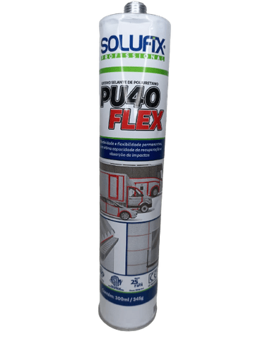 Selante de Poliuretano PU 40 Flex Cinza Solufix 300ml/345g