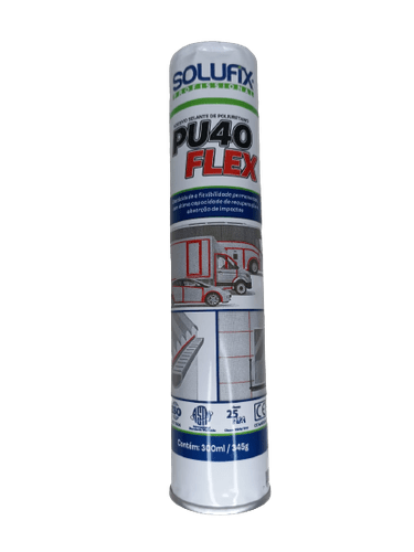 Selante de Poliuretano PU 40 Flex Cinza Solufix 300ml/345g