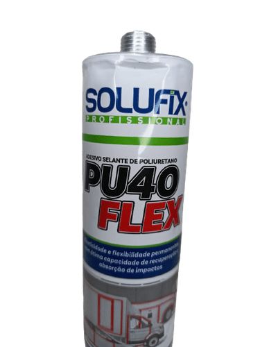 Selante de Poliuretano PU 40 Flex Cinza Solufix 300ml/345g