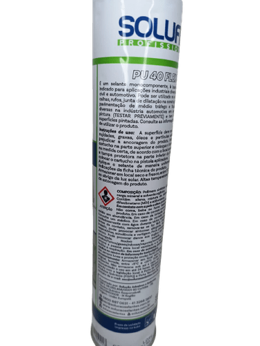 Selante de Poliuretano PU 40 Flex Cinza Solufix 300ml/345g