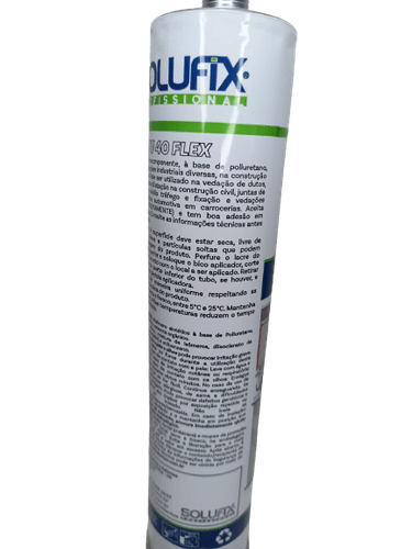 Selante de Poliuretano PU 40 Flex Cinza Solufix 300ml/345g