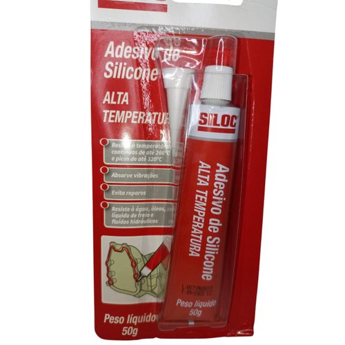 Silicone Alta Temperatura Vermelho Blister 50g Siloc