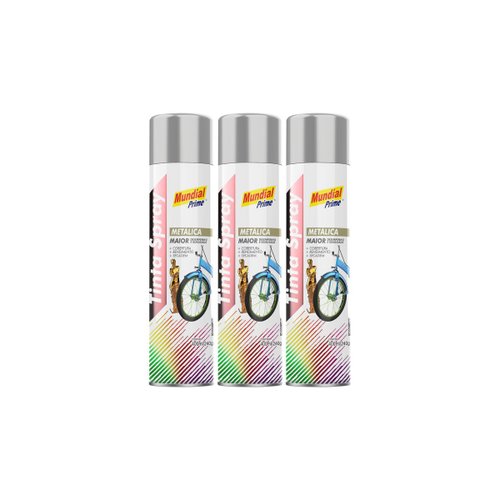 Tinta Spray Metálica Prata Mundial Prime