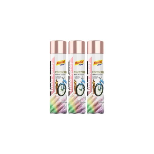 Tinta Spray Metálica Rose Gold Mundial Prime