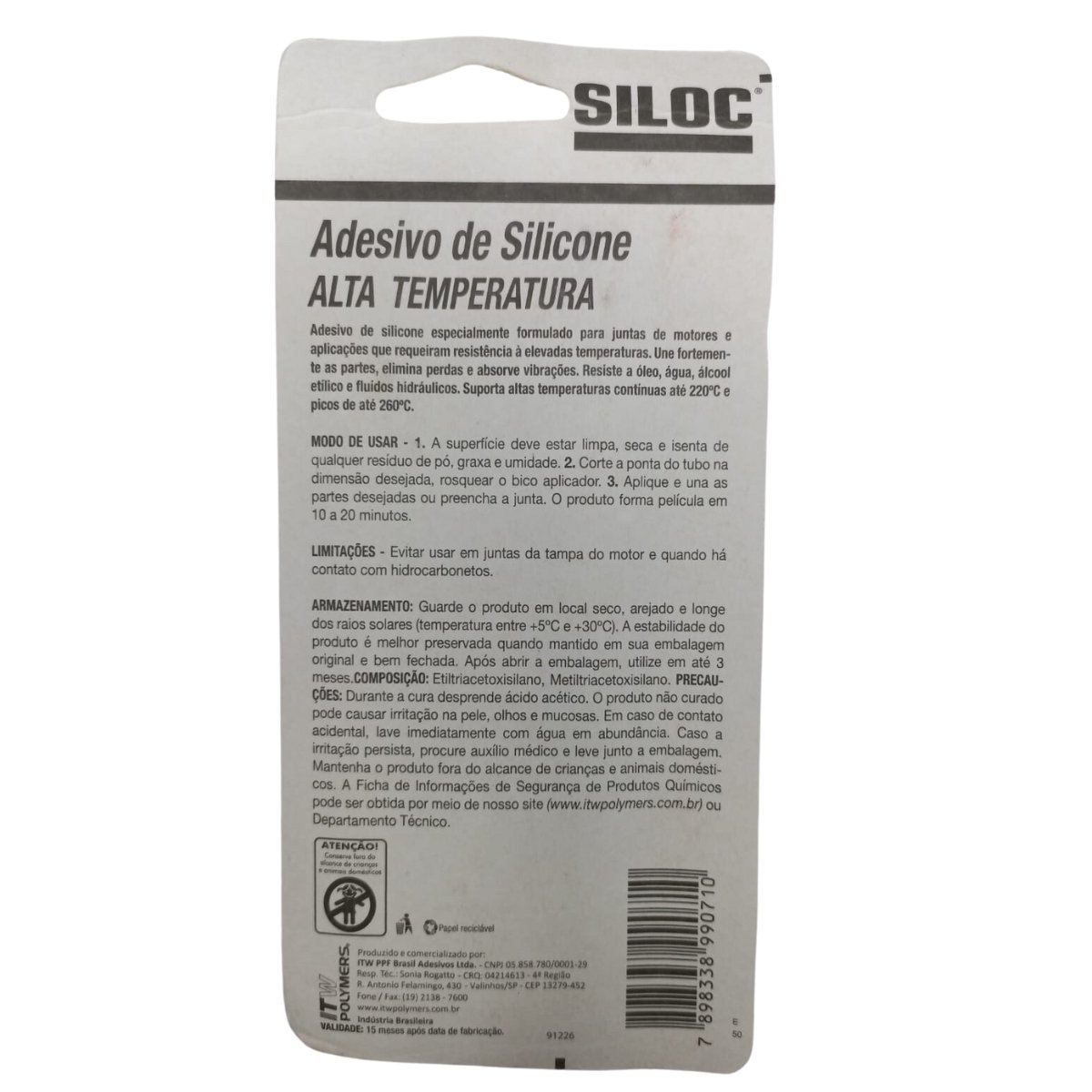 Silicone Alta Temperatura Vermelho Blister 50g Siloc
