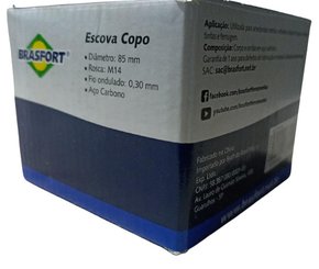 7258 Escova  Aço Copo Ondulada Diâmetro 85mm Rosca M14 Brasfort