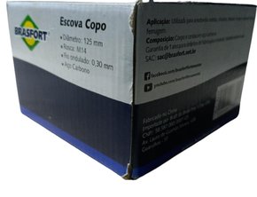 7260 Escova De Aço Copo Ondulada Diâmetro 125mm Rosca M14 Brasfort 