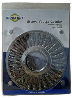 7273 Escova De Aço Circular Trançada Diâmetro: 178 Furo: 22,2mm Brasfort