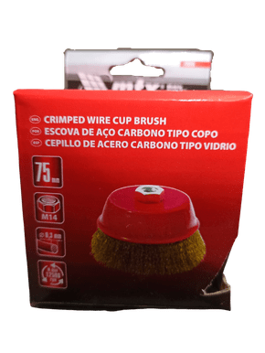 746049 Escova De Aço Carbono Tipo Copo Diâmetro 75mm Rosca M14 Mtx