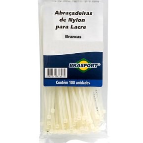 Abraçadeira De Nylon Branca 2,5 X 100 Pacote Com 100un.