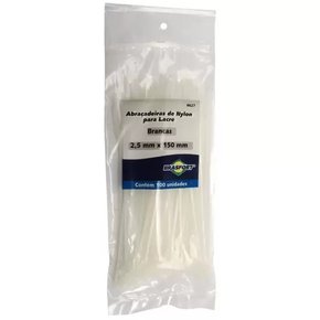 Abraçadeira De Nylon Branca 2,5 X 150 Pacote Com 100Un. Brasfort