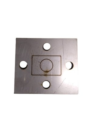 Base Quadrada De Inox 304 Furo 30 X 20 Base 65 X 58 Furo Central De 1/2''