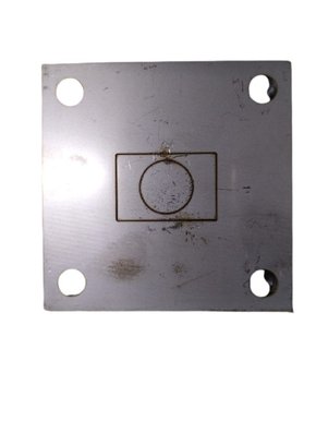 Base Quadrada De Inox 304 Furo 30 X 20 Base 75 X 75  Furo Central 5/8''