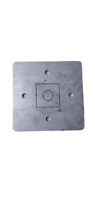 Base Quadrada De Inox 304 Furo 30 X 30 Base 90 X 90 Furo Central 1/2''