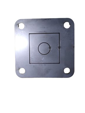 Base Quadrada De Inox 304 Furo 40 X 40 Base 75 X 75  Furo Central 5/8