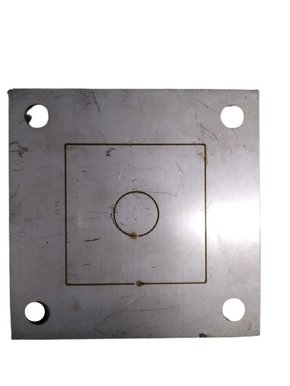 Base Quadrada De Inox 304 Furo 50 X 50 Base 90 X 90  Furo Central 5/8