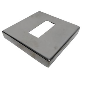 Canopla Acabamento Inox 304 Base 100 x 100 Furo 20 x 50