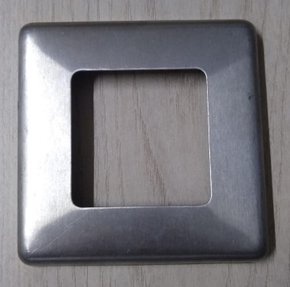 Canopla De Acabamento Inox 304 Quadrada 50X50 Base 90X90