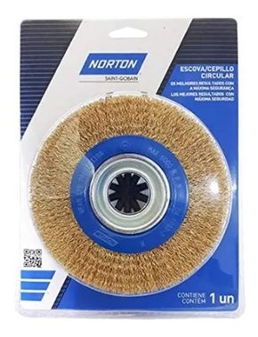 Escova Circular Ondulada. Em  Aço Latonado 6 X 3/4 Norton