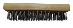 Escova De  Aço Manual De Madeira Sem Cabo 5 Fileiras Roma
